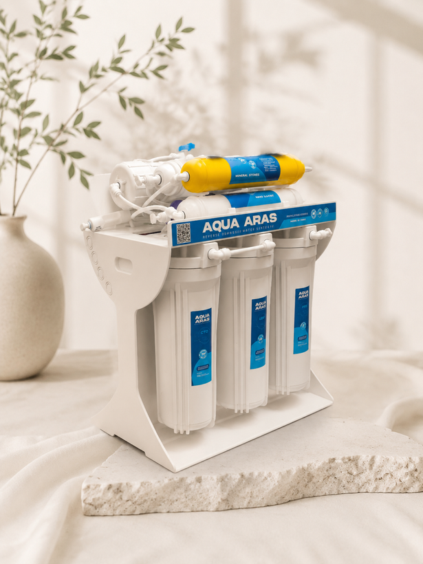 دستگاه تصفیه آب خانگی AQUA ARAS فول تایوان | سیستم تصفیه آب 8 مرحلهای RO