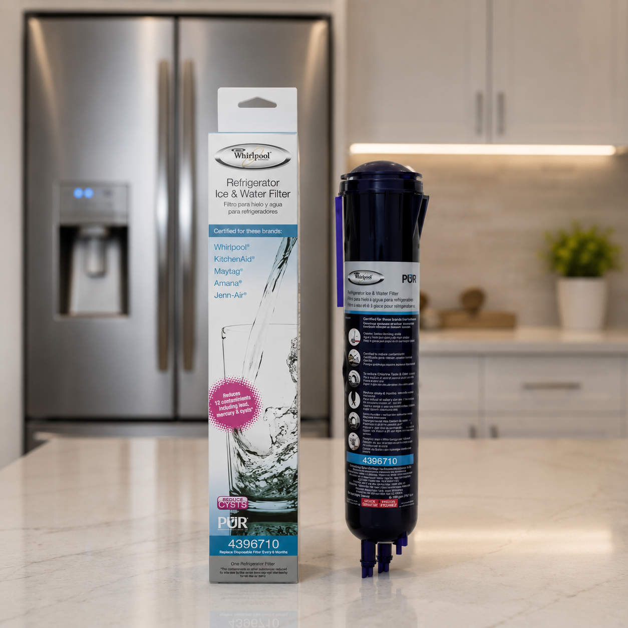 فیلتر یخچال ویرپول دو لول بلند Whirlpool Double Inline  اورجینال